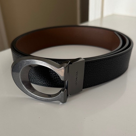 Coach Black and Brown Leather Belt size 50”